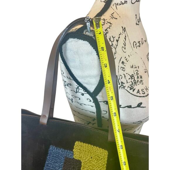 LAMARTHE PARIS TOTE SUEDE BROWN EMBROIDERED DETAILS MADE IN ITALY VERSATILE - Picture 5 of 16